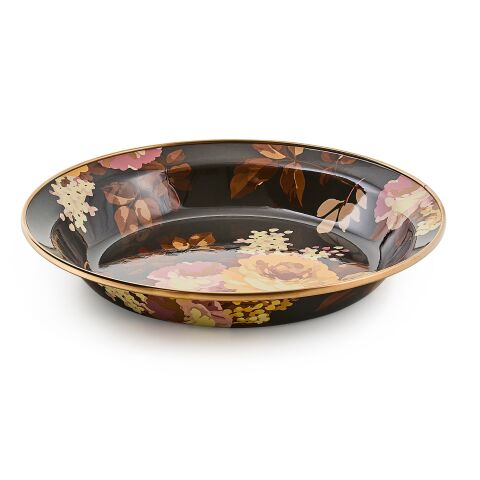 Wild Rose Brown Pie Plate