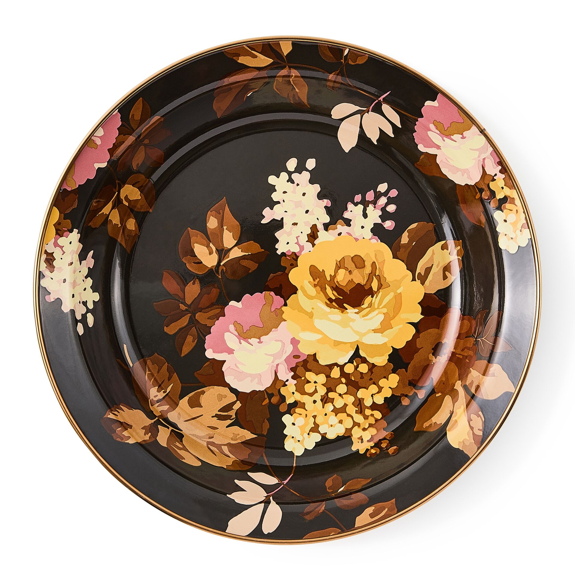 Wild Rose Brown Pie Plate