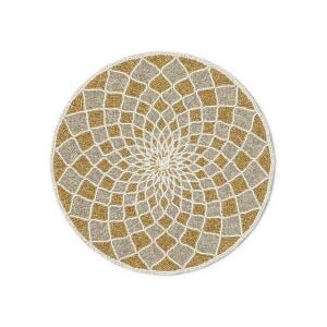 Kaleidoscope Beaded Placemat - Gold and Silver