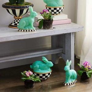 Green Rabbit Lidded Container