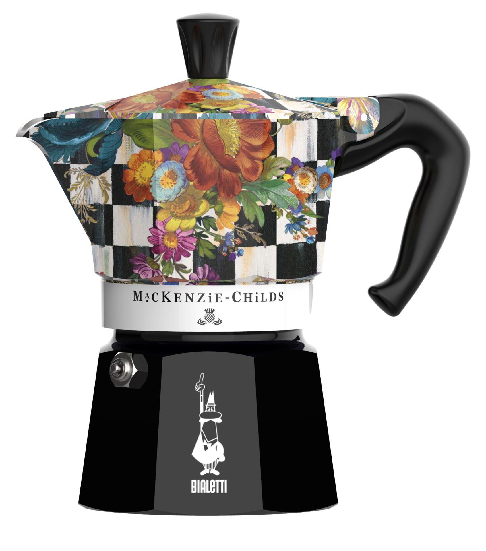 MacKenzie-Childs Bialetti Moka Express 3 Cups, Lüks Moka
