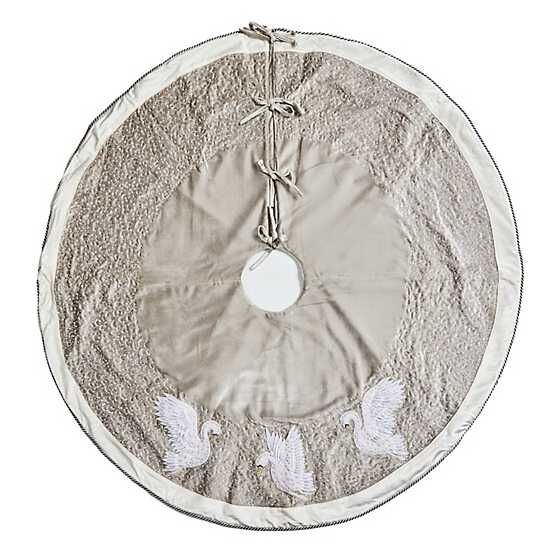 Holiday Swans Velvet Tree Skirt
