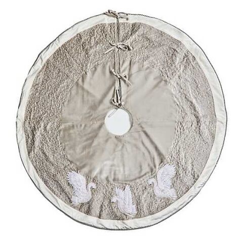 Holiday Swans Velvet Tree Skirt