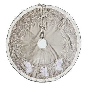 Holiday Swans Velvet Tree Skirt