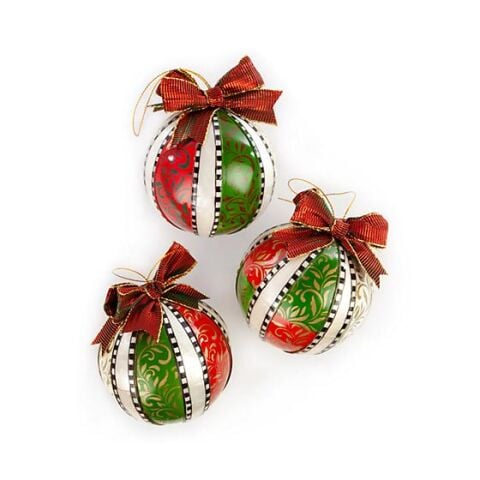 Merry & Bright Ball Ornaments - Set of 3