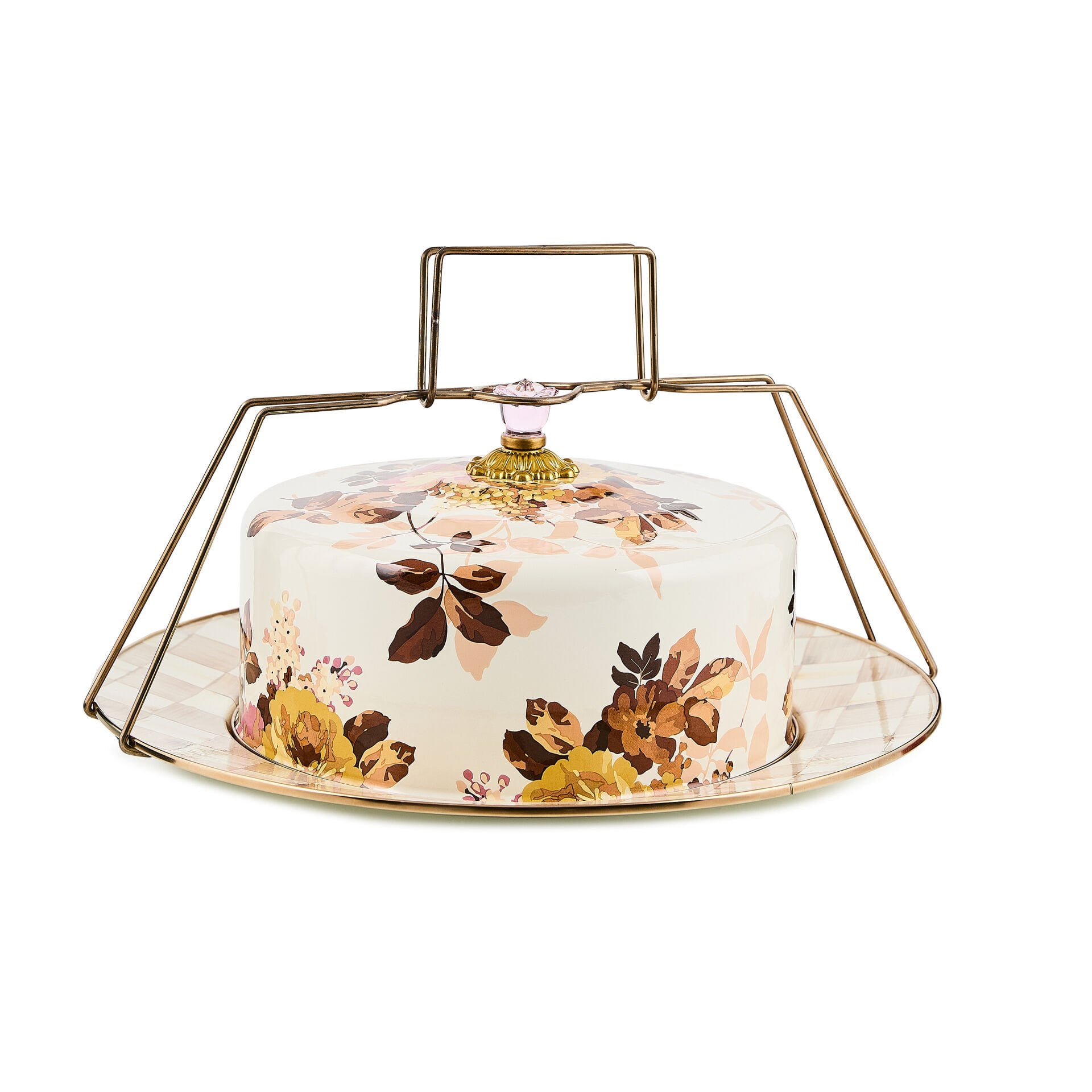Wild Rose White Cake Carrier