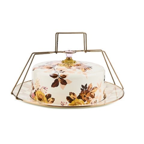 Wild Rose White Cake Carrier