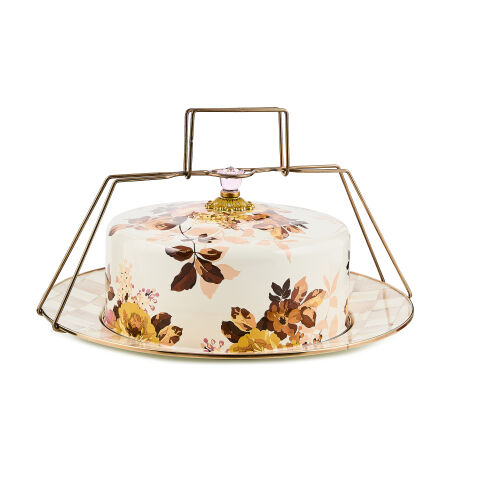 Wild Rose White Cake Carrier