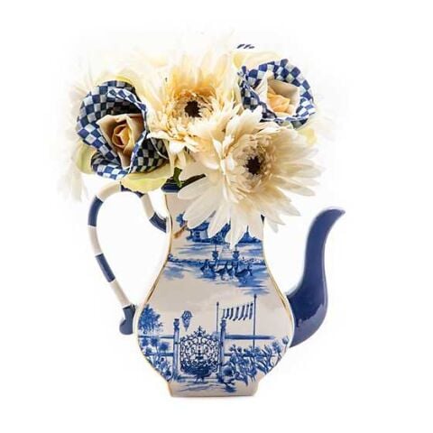 Royal Toile Teapot Vase