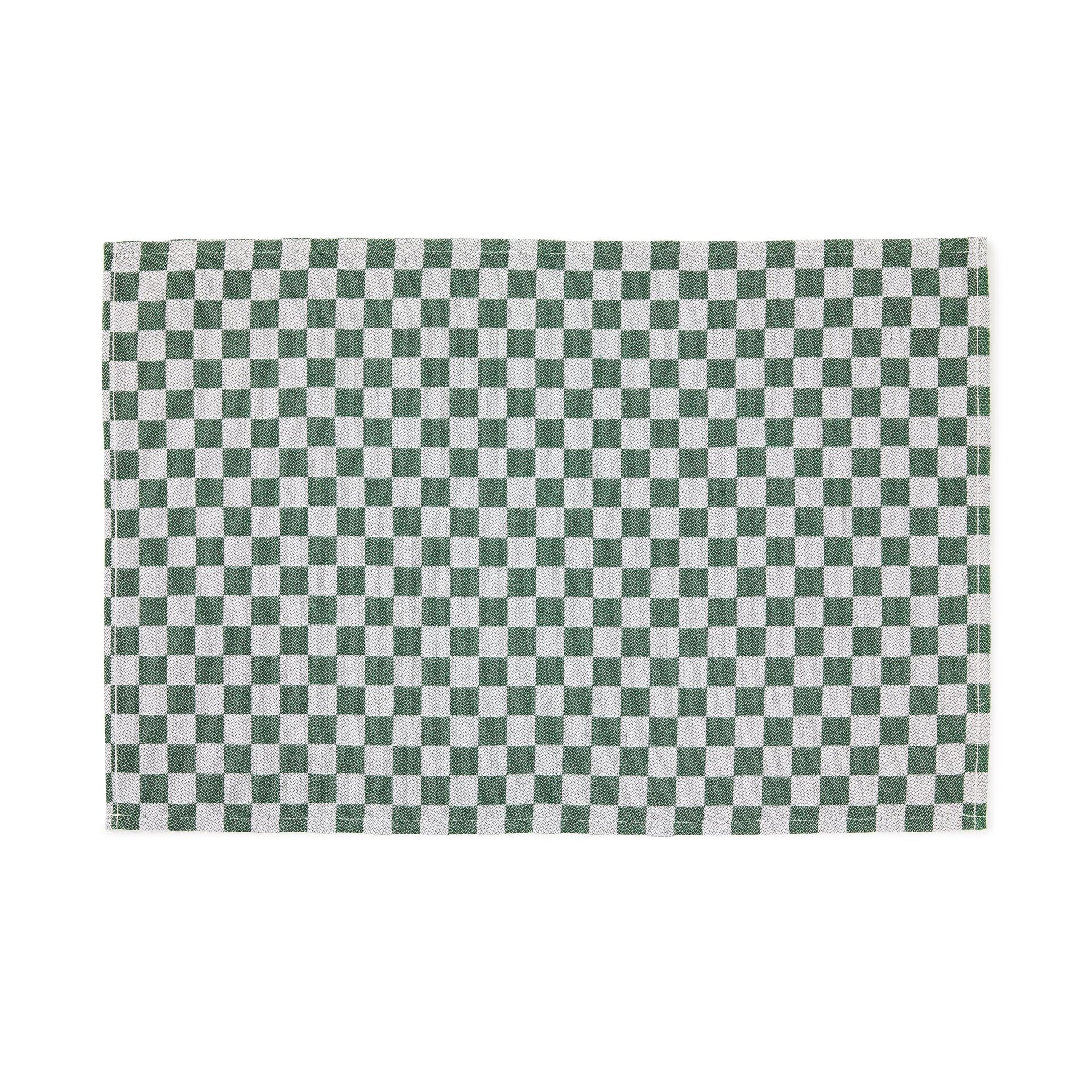 Dark Green Check Placemat, Set of 4