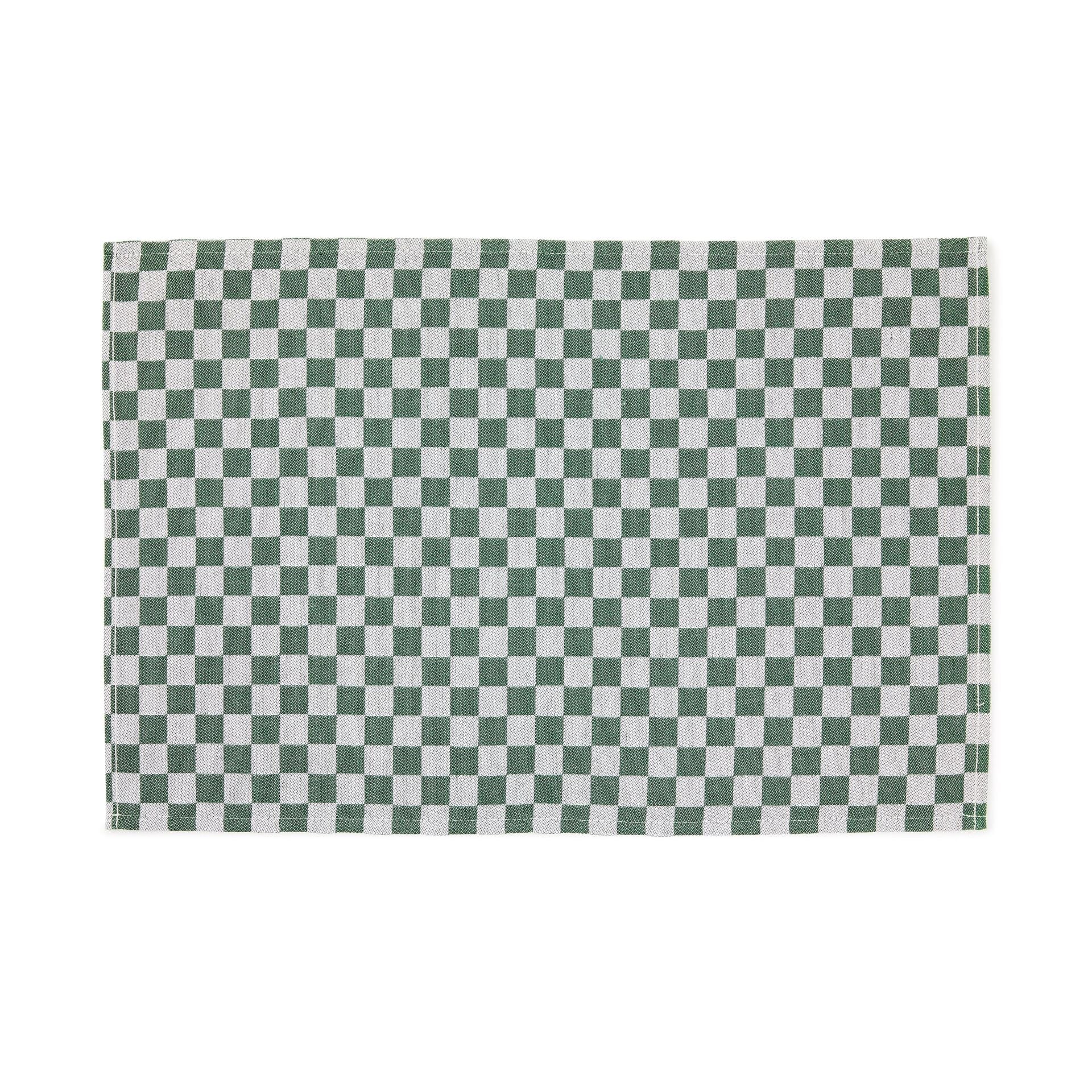 Dark Green Check Placemat, Set of 4