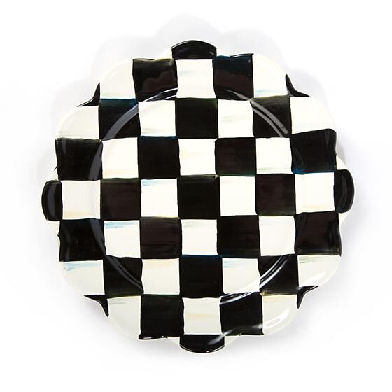 Courtly Check Enamel Petal Salad Dessert Plate