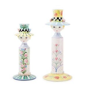 Rosy Meadow Lady Candle Holders, Set of 2