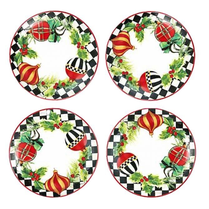 Deck the Halls Appetizer Plates - Set of 4