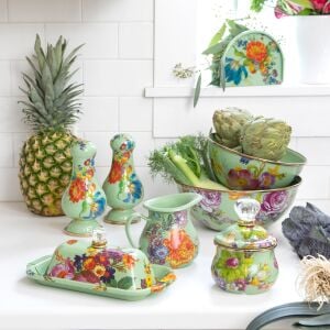 Flower Market Large Salt & Pepper Shakers - Green