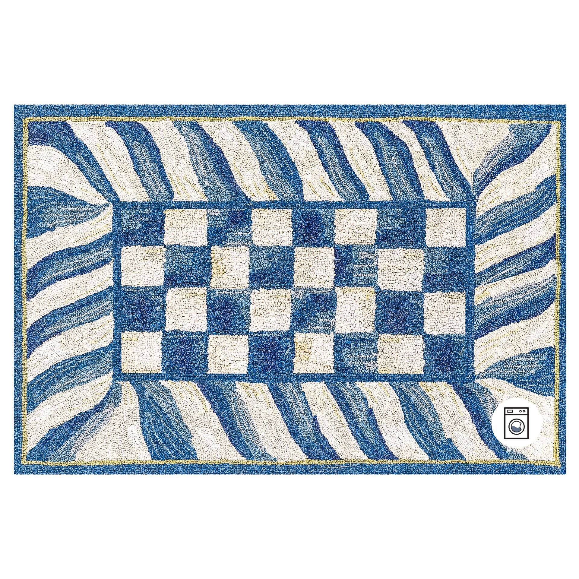 Truly Royal Check 2' x 3' Washable Rug
