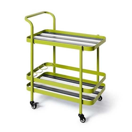 Outdoor Black and White Bistro Bar Cart