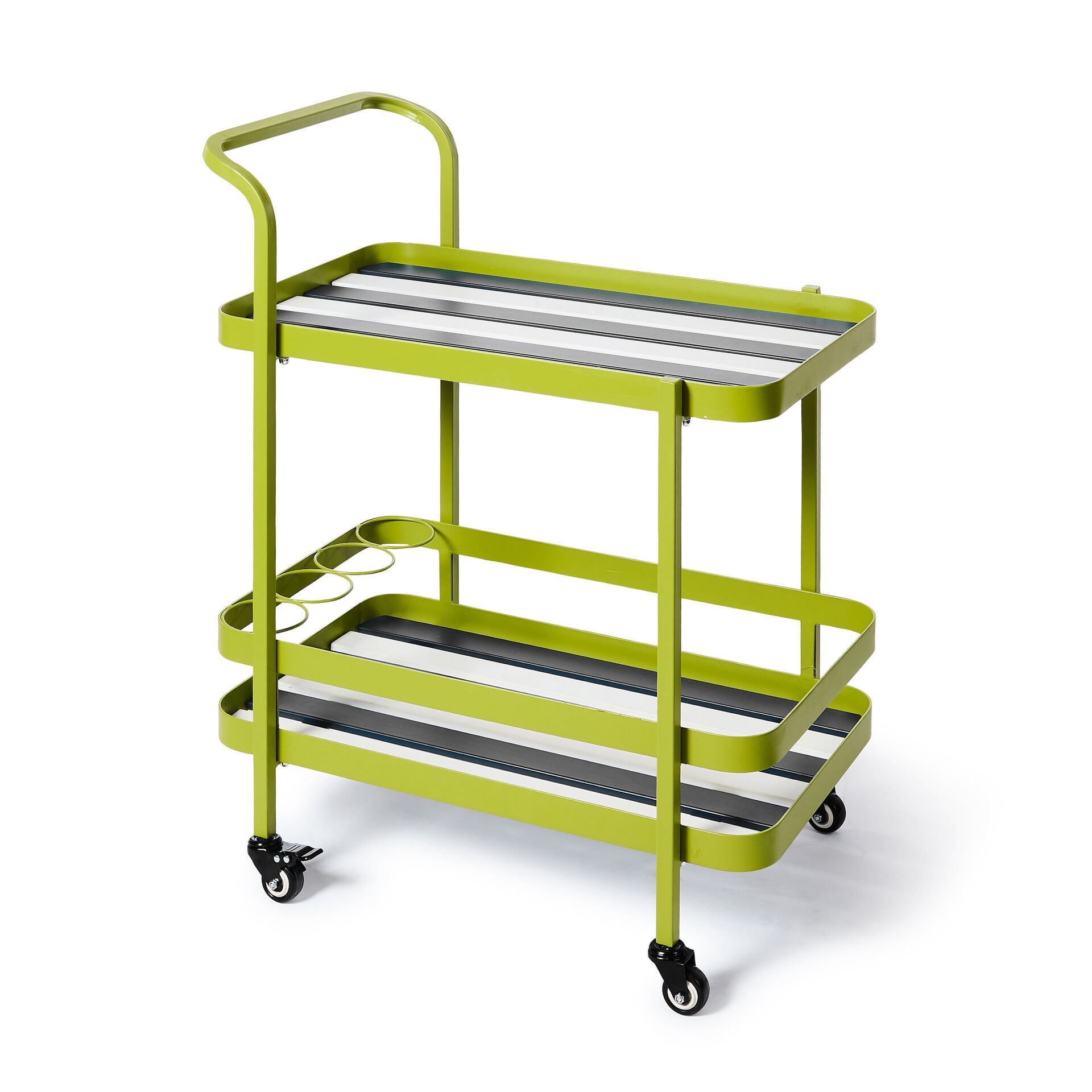 Outdoor Black and White Bistro Bar Cart