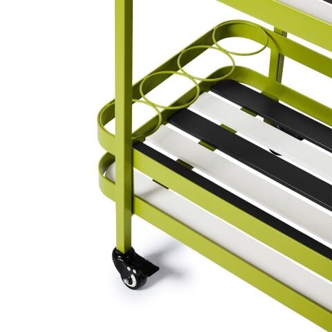 Outdoor Black and White Bistro Bar Cart