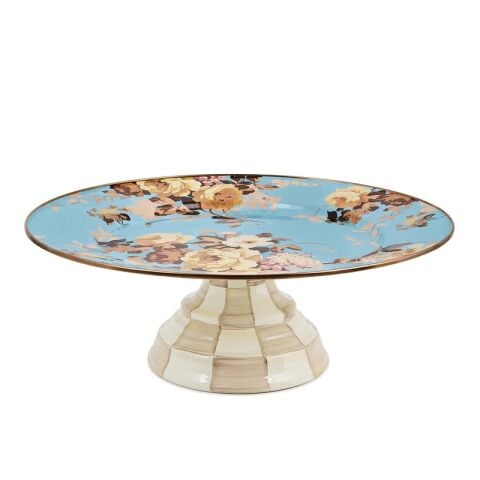 Wild Rose Slate Large Pedestal Platter