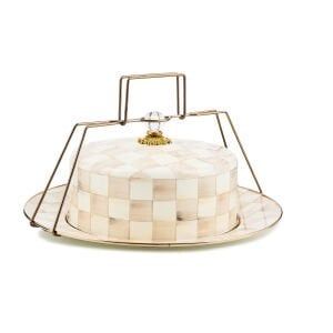 Mocha Check Cake Carrier