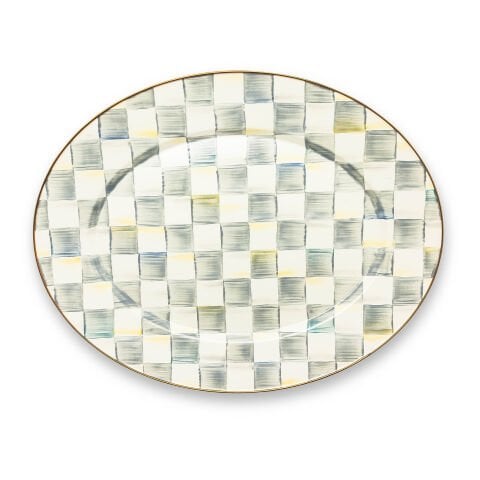Sterling Check Large Oval Platter