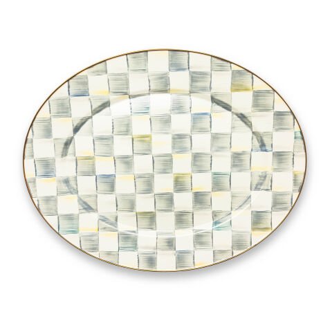 Sterling Check Large Oval Platter
