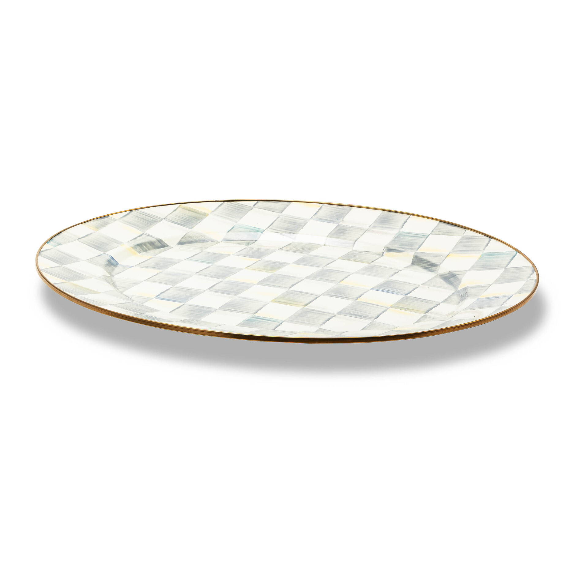 Sterling Check Large Oval Platter