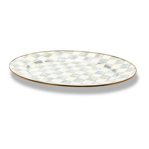 Sterling Check Large Oval Platter