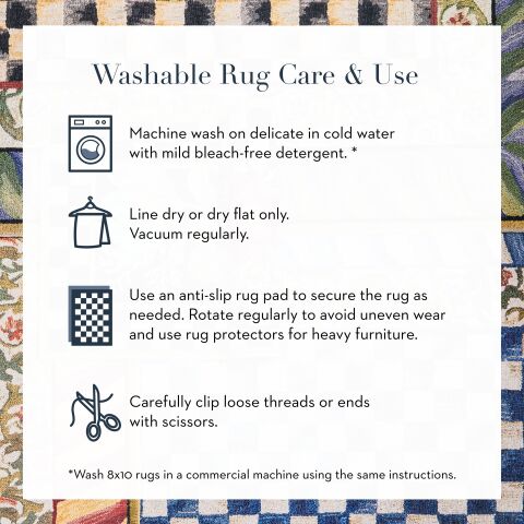 Truly Royal Check 8' x 10' Washable Rug