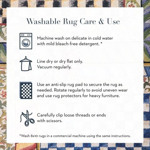 Truly Royal Check 8' x 10' Washable Rug