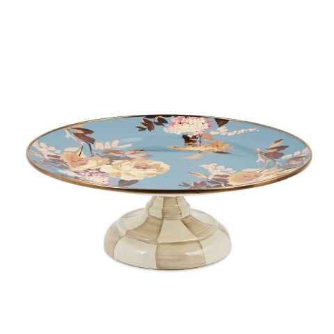 Wild Rose Slate Small Pedestal Platter