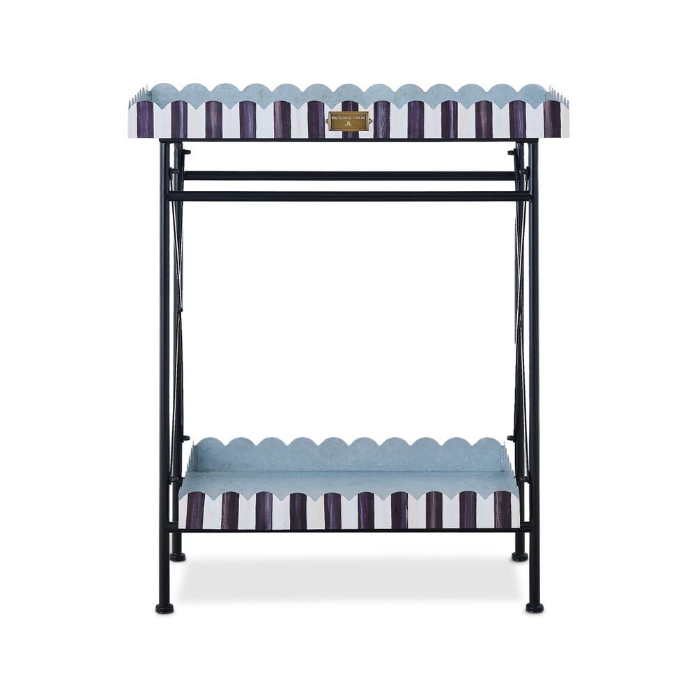 Courtly Stripe Galvanized Indoor/Outdoor Butler