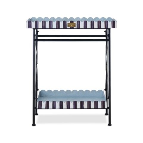 Courtly Stripe Galvanized Indoor/Outdoor Butler