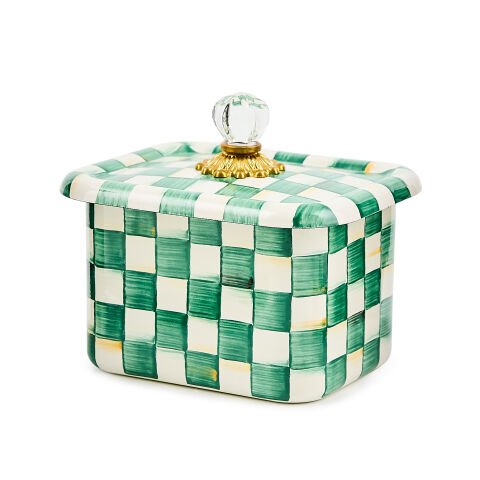 Emerald Check Recipe Box