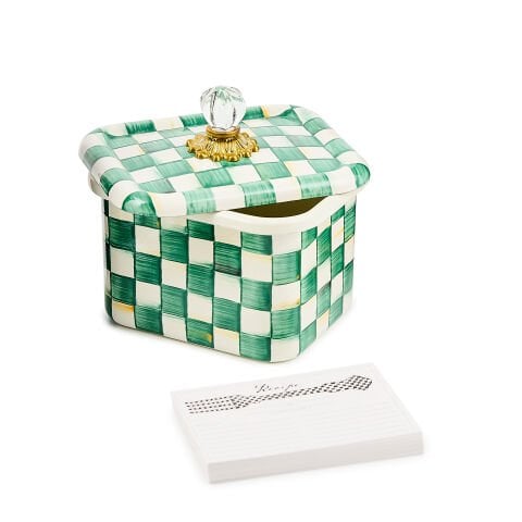 Emerald Check Recipe Box
