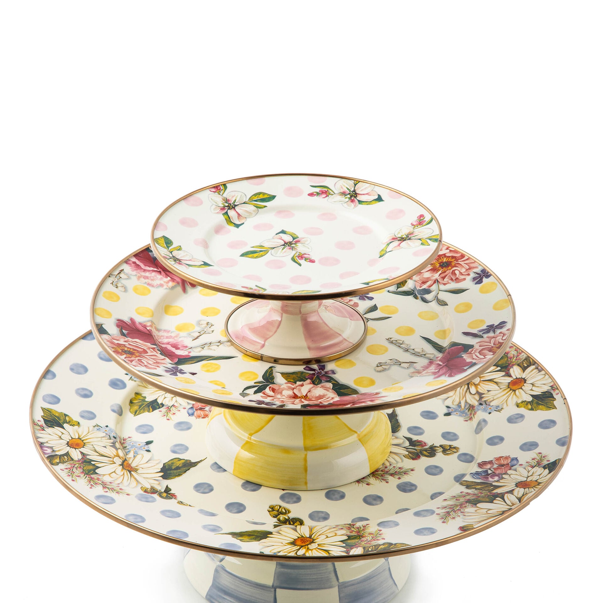 Wildflowers Pink Mini Pedestal Platter