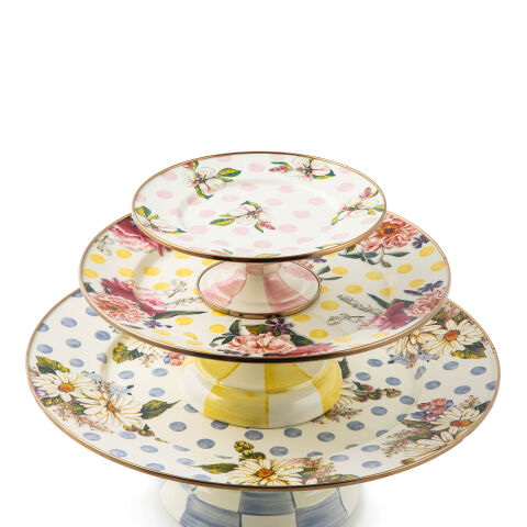 Wildflowers Pink Mini Pedestal Platter