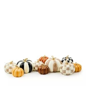 Autumnology Check & Stripe Pumpkin Cluster