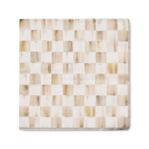 Mocha Check Dinner Paper Napkins
