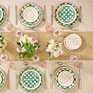 Emerald Check Charger/Plate