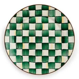 Emerald Check Charger/Plate