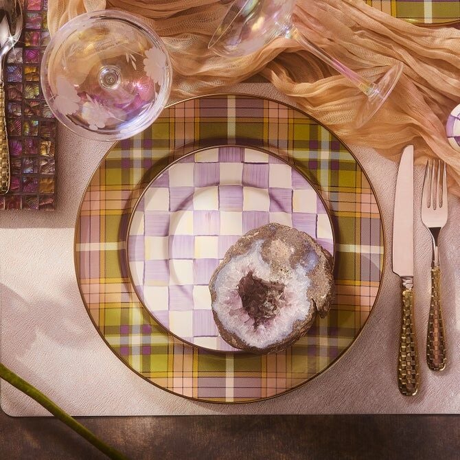 Tartan Violet Charger Plate