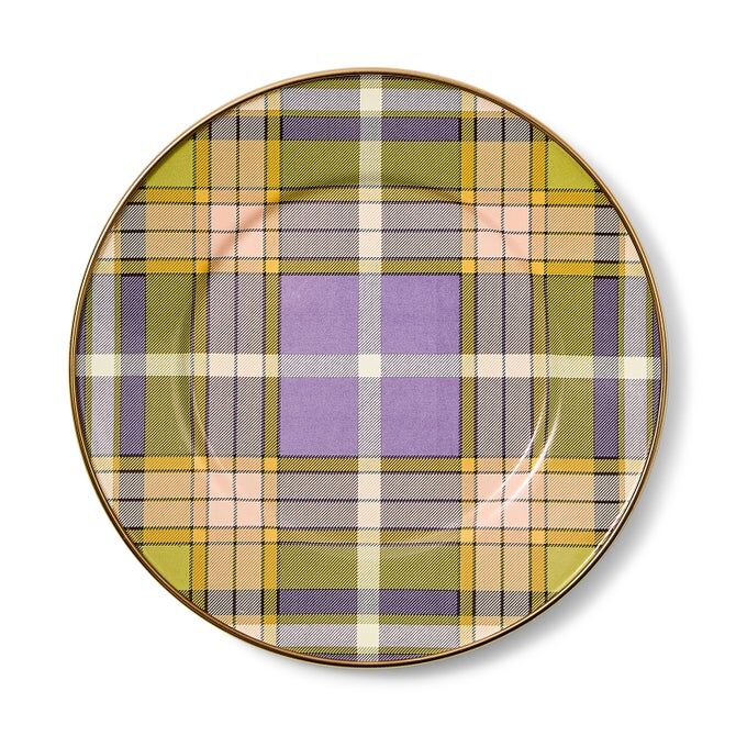 Tartan Violet Salad/Dessert Plate