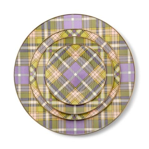 Tartan Violet Salad/Dessert Plate