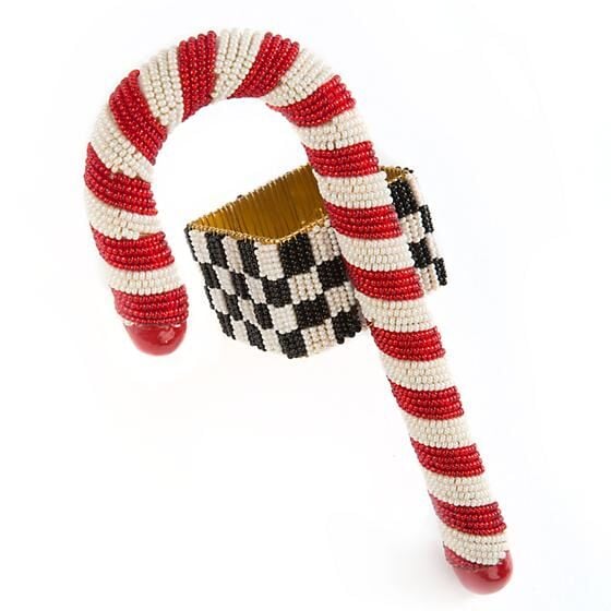 Candy Cane Beaded Napkin Ring