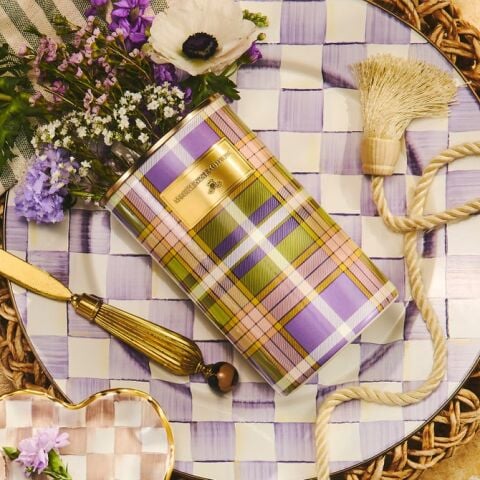Tartan Violet Utensil Holder