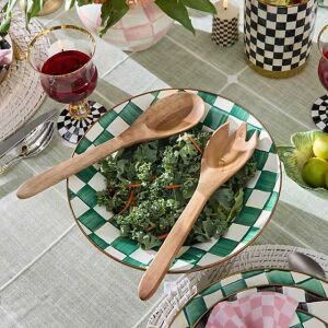 Emerald Check Serving Bowl