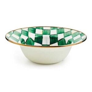 Emerald Check Serving Bowl