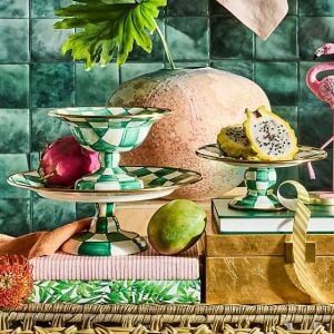 Emerald Check Large Compote